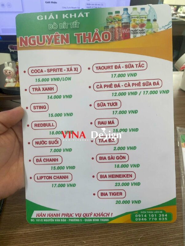 Làm menu nhựa PVC cầm tay khổ A4 cho quán bò bít tết Beefsteak - VND794