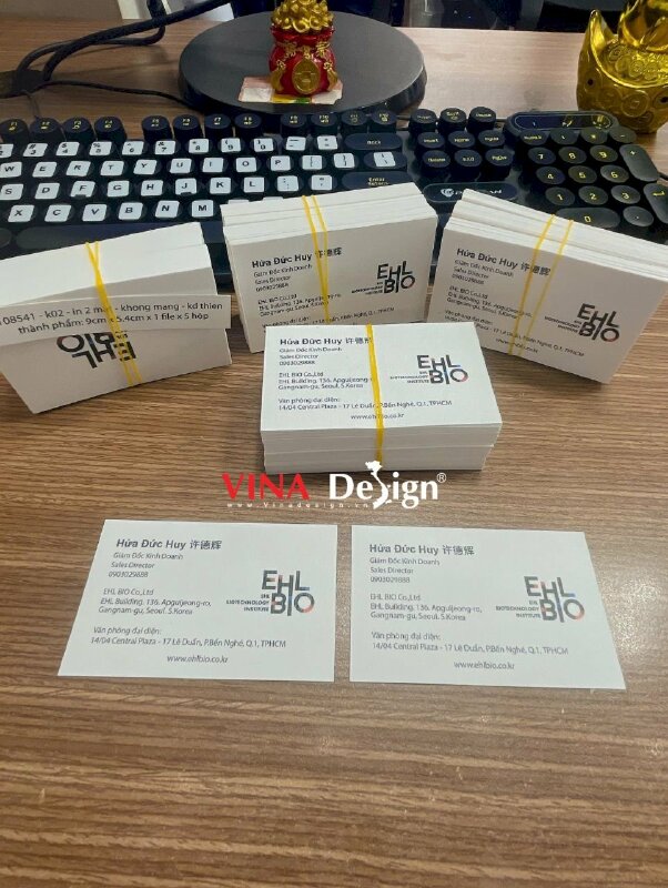 In name card giấy mỹ thuật K02 250gsm có vân, card chức danh Giám đốc kinh doanh Sales Director - VND802