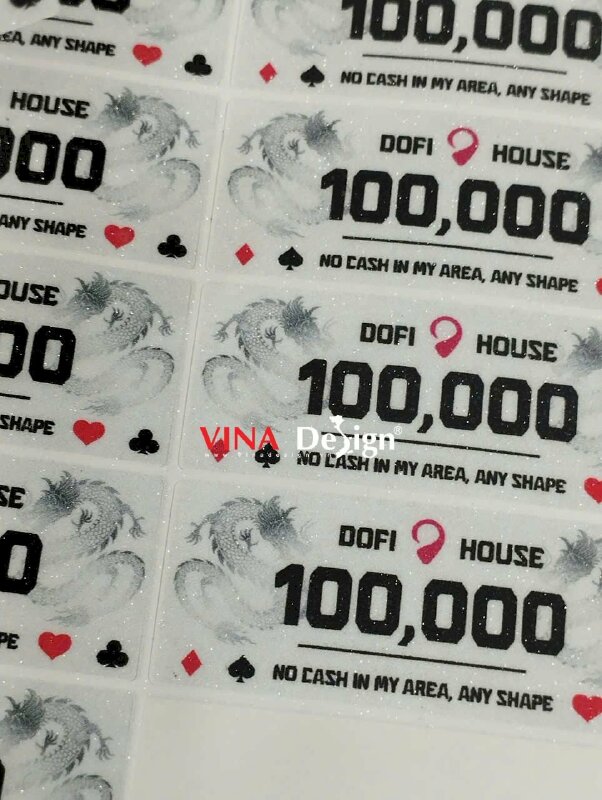 In nhãn Decal sữa cán kim sa lấp lánh cho quán cà phê Boardgame poker - VND809