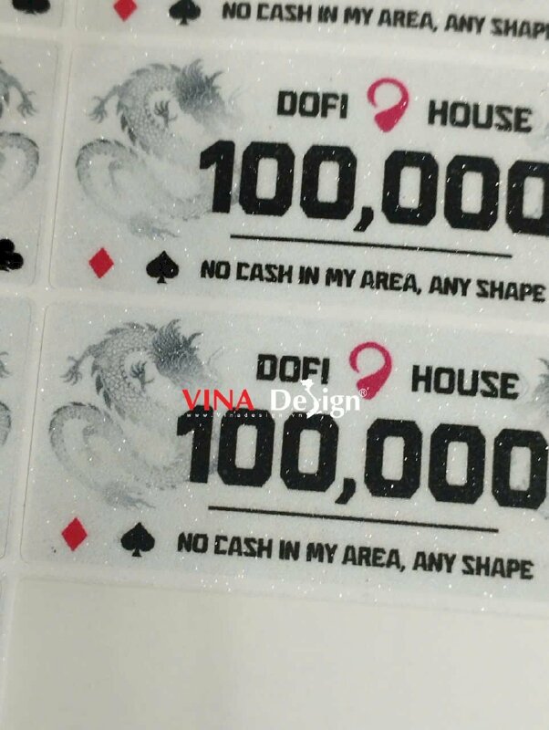 In nhãn Decal sữa cán kim sa lấp lánh cho quán cà phê Boardgame poker - VND809