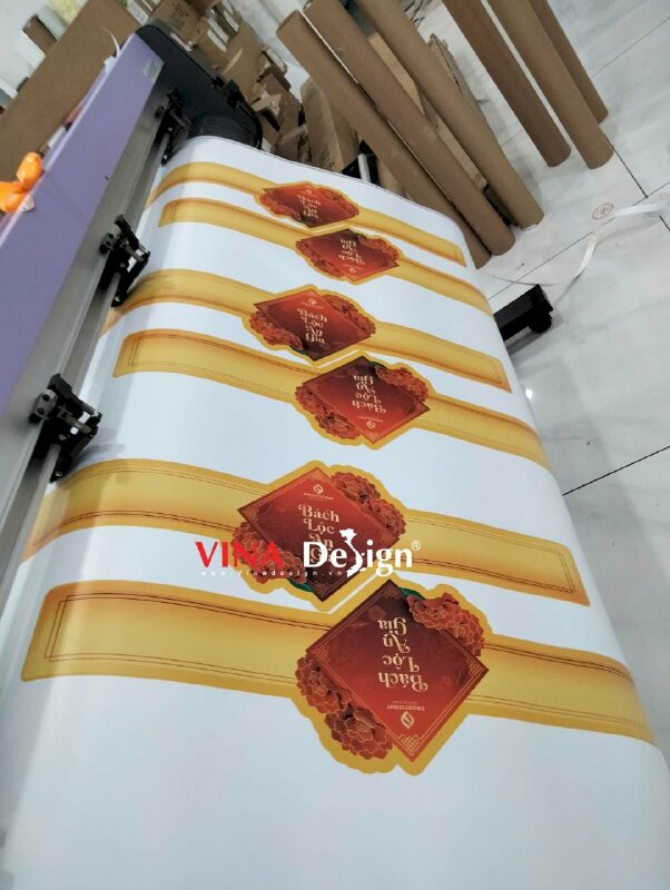 In tem nhãn Decal sữa dán giỏ quà Tết, hộp quà Tết - VND831