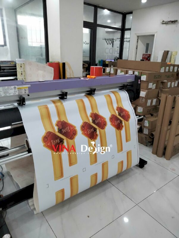 In tem nhãn Decal sữa dán giỏ quà Tết, hộp quà Tết - VND831