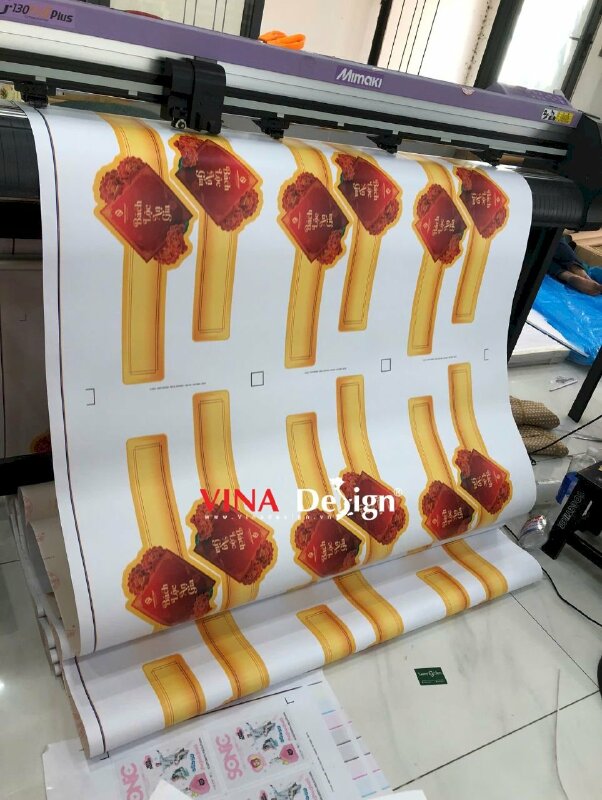 In tem nhãn Decal sữa dán giỏ quà Tết, hộp quà Tết - VND831