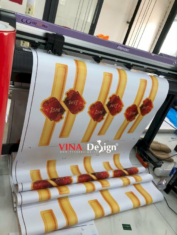 In tem nhãn Decal sữa dán giỏ quà Tết, hộp quà Tết - VND831