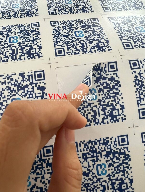 In decal sticker dán mã QRcode thông tin xe máy nhân viên, in ngược 2 mặt - VND97