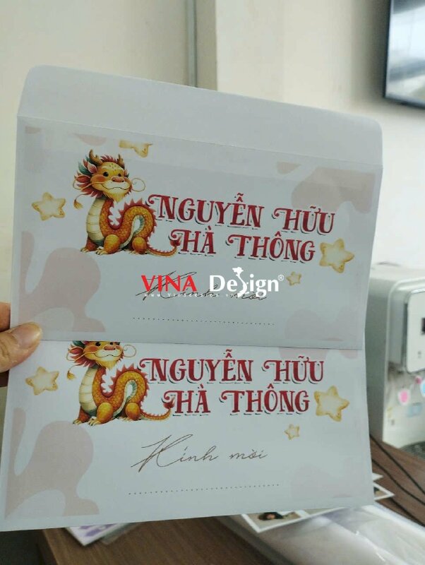 Set bao thư & thiệp mời tiệc thôi nôi bé trai - VND868