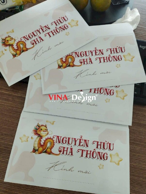 Set bao thư & thiệp mời tiệc thôi nôi bé trai - VND868