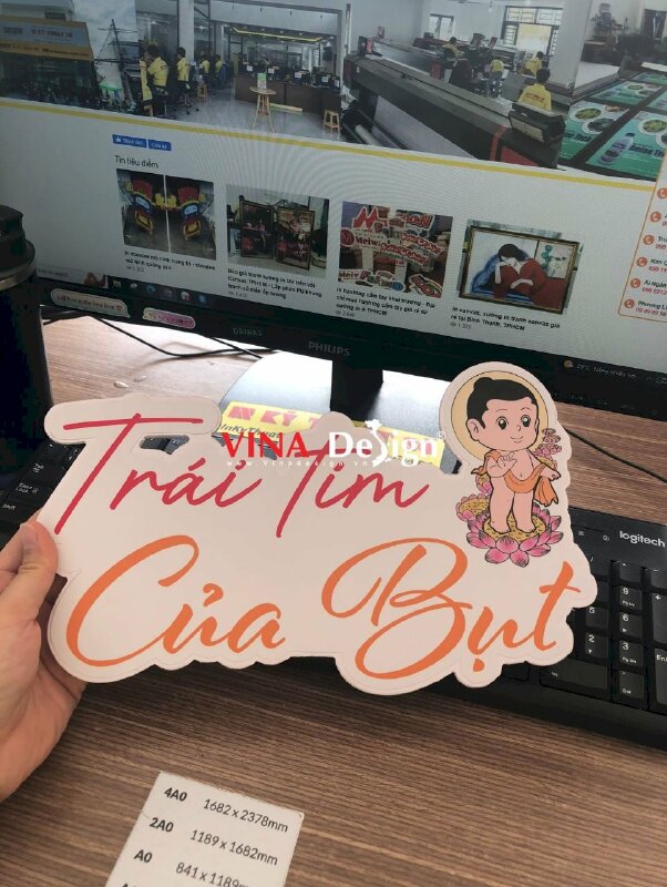 In banner sticker trang trí Trái Tim Của Phật - VND73