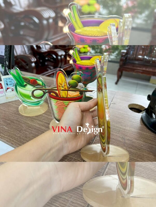 Mô hình ly Cocktail từ Mica Standee Acrylic để bàn - VND471
