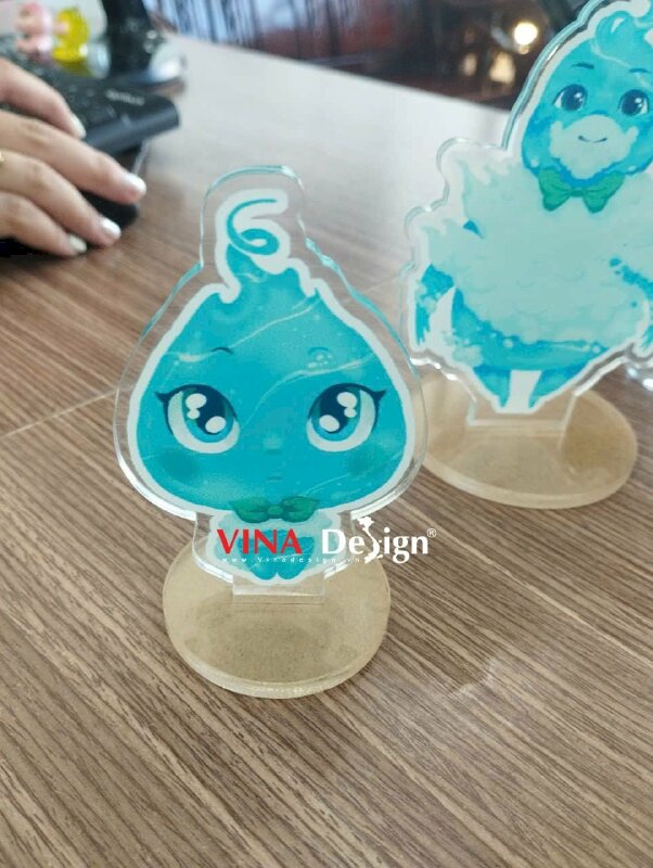 In ảnh mica theo yêu cầu gắn chân đế standee để bàn hình chibi linh vật - VND926