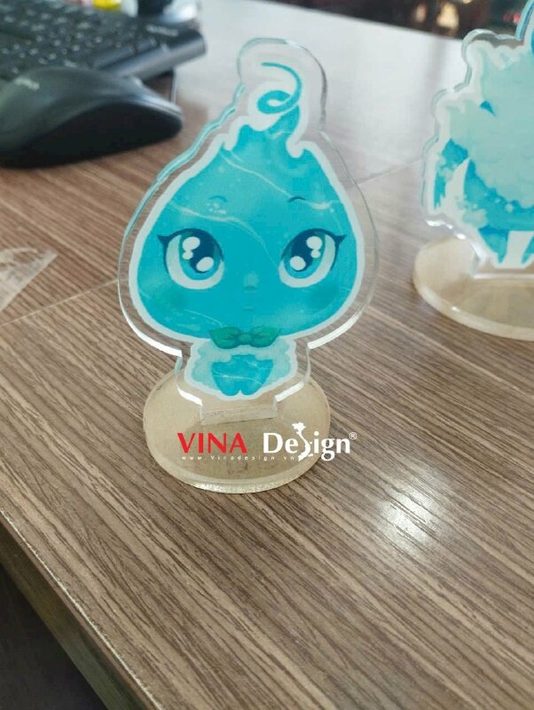In ảnh mica theo yêu cầu gắn chân đế standee để bàn hình chibi linh vật - VND926