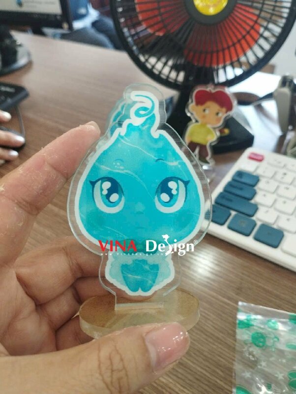 In ảnh mica theo yêu cầu gắn chân đế standee để bàn hình chibi linh vật - VND926