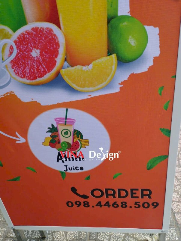 In bảng hiệu hộp đèn quán nước ép sinh tố cafe, hộp đèn hiflex 2 mặt - VND940