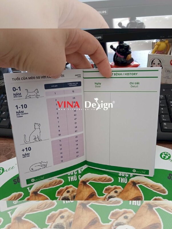 In sổ theo dõi sức khỏe thú cưng, in sổ tay A6 - VND508