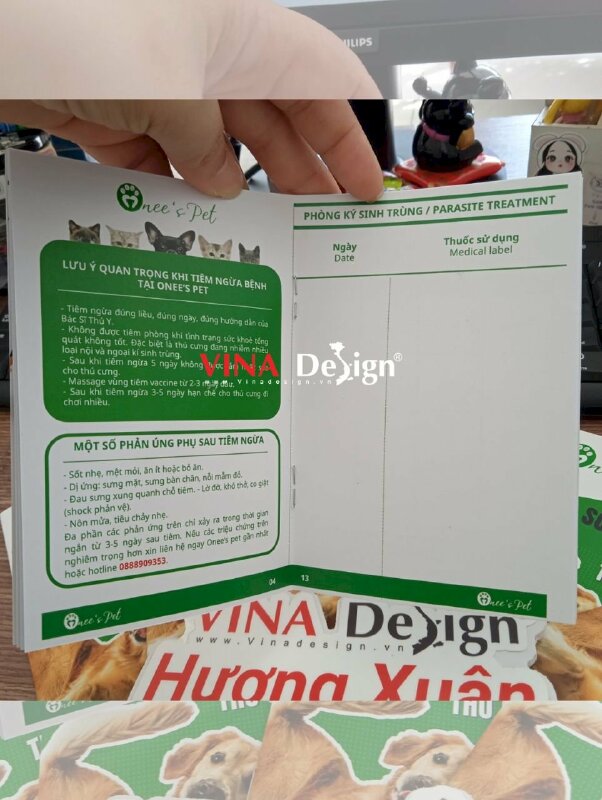 In sổ theo dõi sức khỏe thú cưng, in sổ tay A6 - VND508