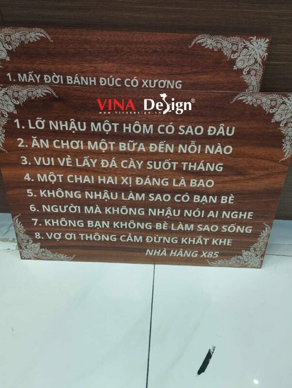 In bảng Formex Slogan, Cap, STT ăn nhậu hài hước trang trí quán, nhà hàng - VND942