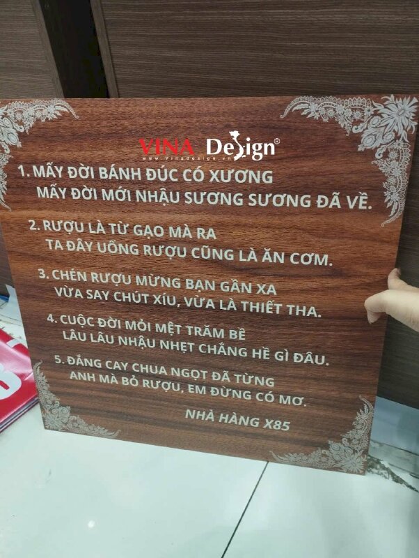 In bảng Formex Slogan, Cap, STT ăn nhậu hài hước trang trí quán, nhà hàng - VND942