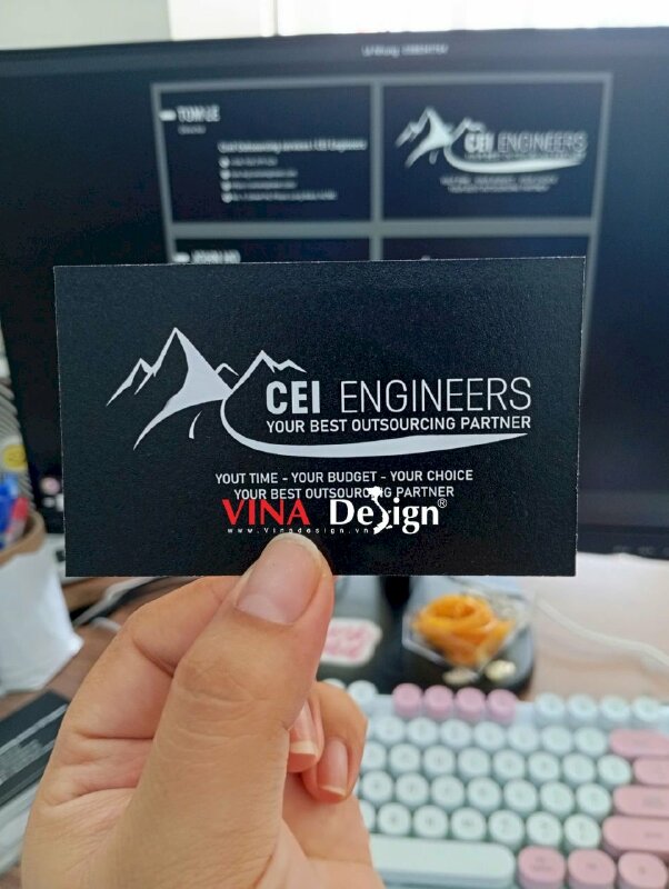 In name card Director giám đốc in giấy mỹ thuật Econo màu đen chữ trắng  - VND959