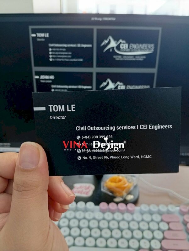 In name card Director giám đốc in giấy mỹ thuật Econo màu đen chữ trắng  - VND959