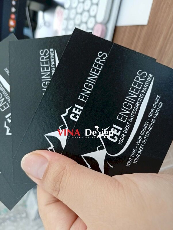 In name card Director giám đốc in giấy mỹ thuật Econo màu đen chữ trắng  - VND959