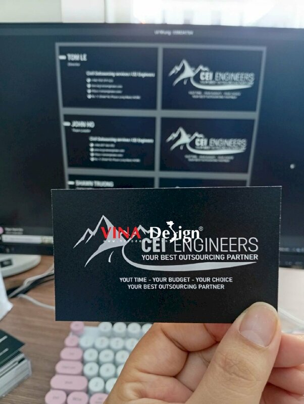 In name card Director giám đốc in giấy mỹ thuật Econo màu đen chữ trắng  - VND959