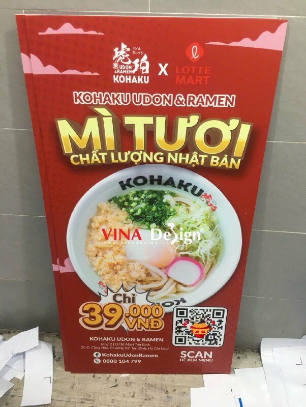 In standee chân sắt quán mì Udon Ramen tươi - VND963