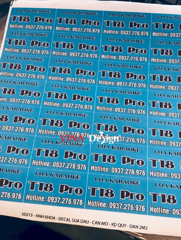 In tem Loa Karaoke decal sữa cán mờ dàn file in lên khổ lớn tính theo m2 - VND961