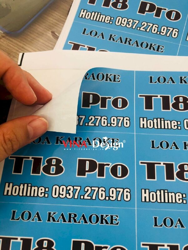 In tem Loa Karaoke decal sữa cán mờ dàn file in lên khổ lớn tính theo m2 - VND961