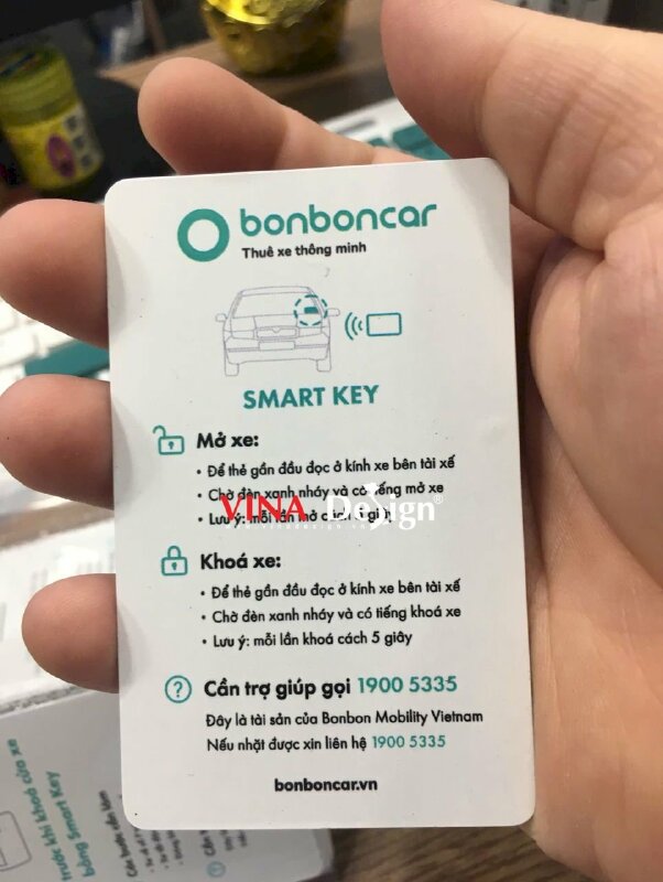 In tem PP dán thẻ từ làm thẻ Smart Key cho dịch vụ thuê xe thông minh - VND944