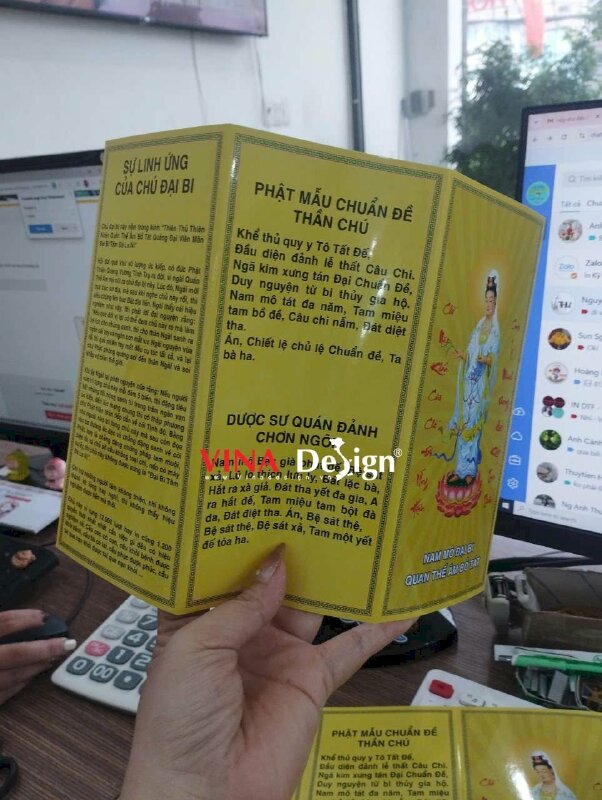 In tờ kinh Chú Đại Bi 84 biến (dễ đọc dễ nhìn), in giấy C300gsm gấp 3 - VND950