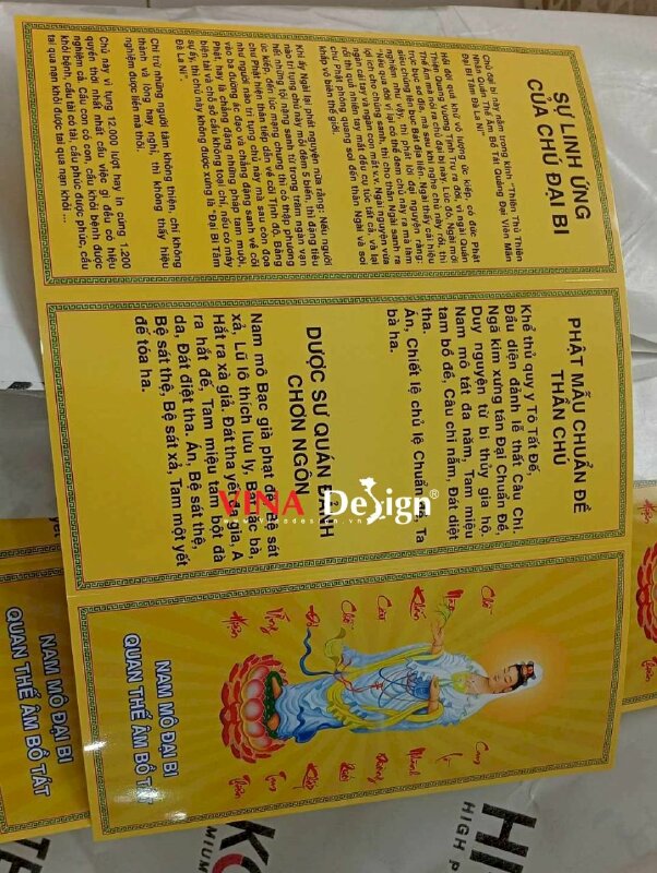 In tờ kinh Chú Đại Bi 84 biến (dễ đọc dễ nhìn), in giấy C300gsm gấp 3 - VND950