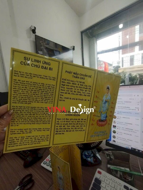 In tờ kinh Chú Đại Bi 84 biến (dễ đọc dễ nhìn), in giấy C300gsm gấp 3 - VND950