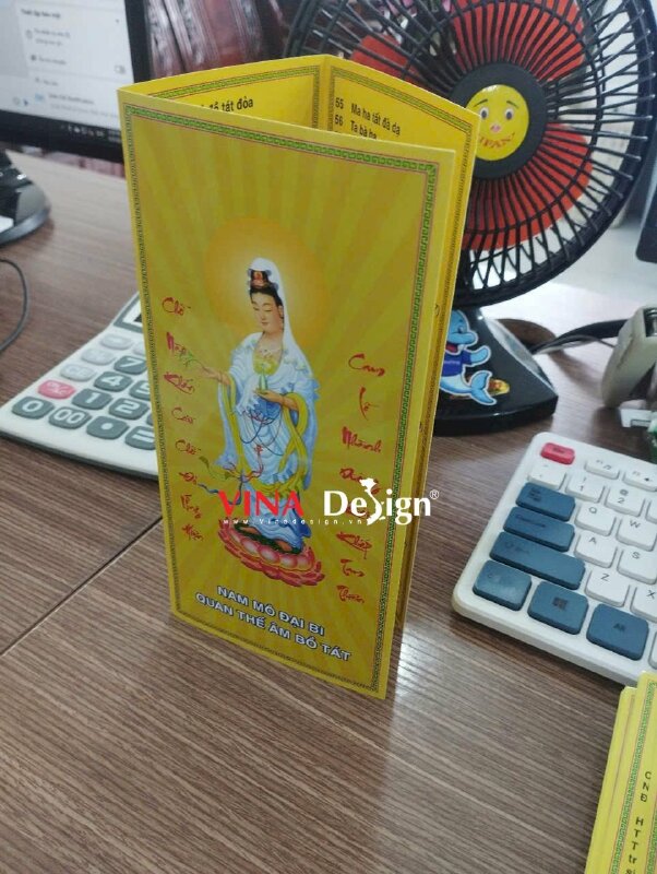 In tờ kinh Chú Đại Bi 84 biến (dễ đọc dễ nhìn), in giấy C300gsm gấp 3 - VND950