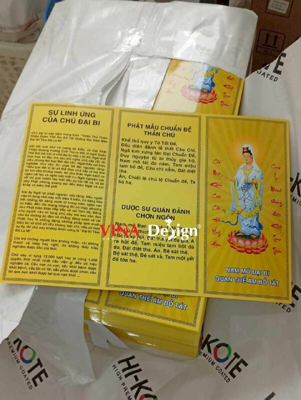 In tờ kinh Chú Đại Bi 84 biến (dễ đọc dễ nhìn), in giấy C300gsm gấp 3 - VND950