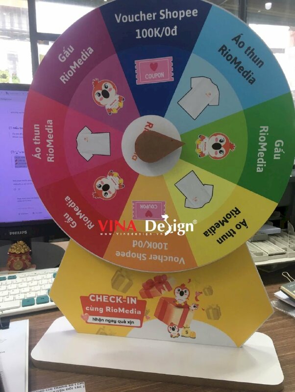 Làm vòng quay để bàn chương trình sự kiện công ty quảng cáo dịch vụ MCN Multi-channel Network - VND955