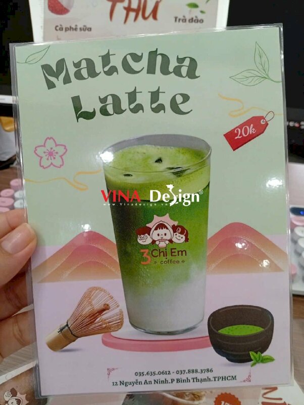 In menu plastic cầm tay cho quán cafe - VND975
