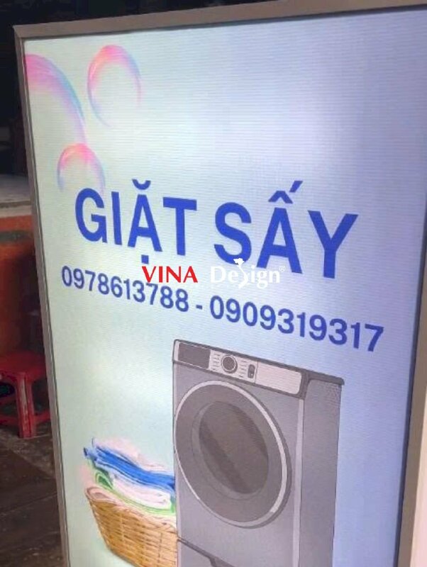 Làm hộp đèn bảng hiệu quảng cáo cho cửa hàng giặt sấy - VND974