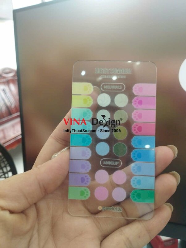In bảng màu Color Palette True Autumn & Light Summer makeup, in UV ngược thẻ Mica trong 2li, lót trắng theo file in - VND987