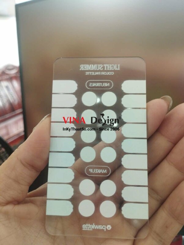In bảng màu Color Palette True Autumn & Light Summer makeup, in UV ngược thẻ Mica trong 2li, lót trắng theo file in - VND987