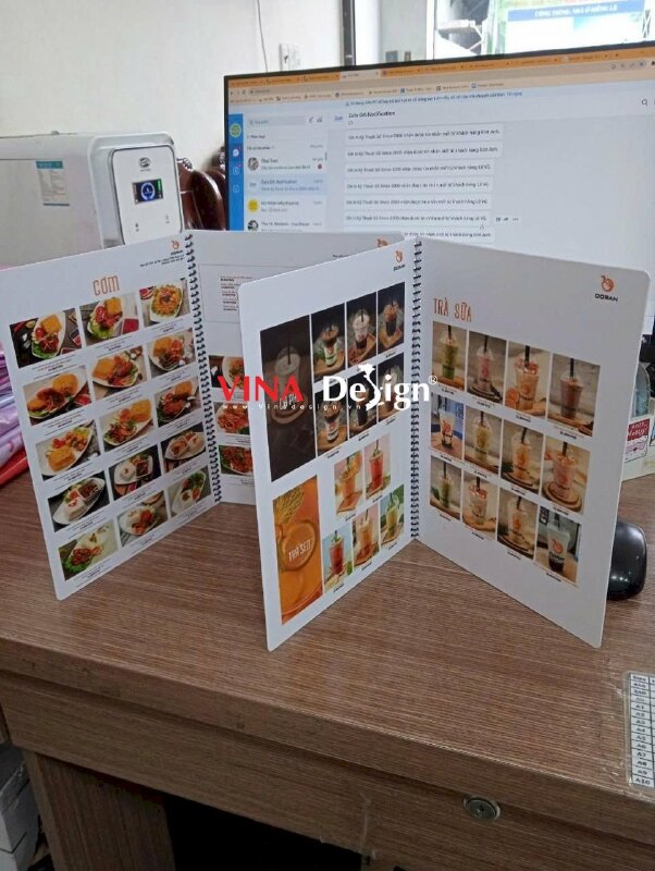 In menu quán net gaming, bộ đôi menu Food, menu Drink, in menu nhựa chống nước - VND315