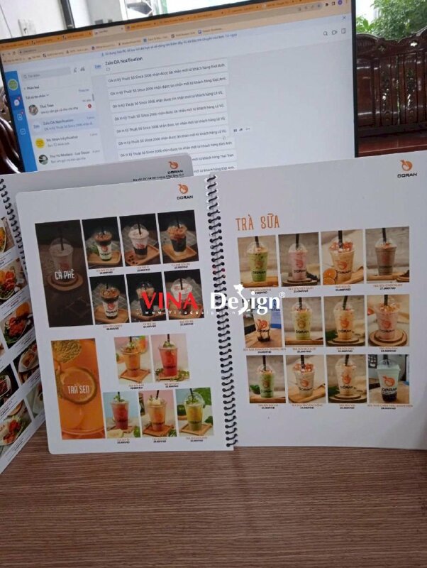 In menu quán net gaming, bộ đôi menu Food, menu Drink, in menu nhựa chống nước - VND315