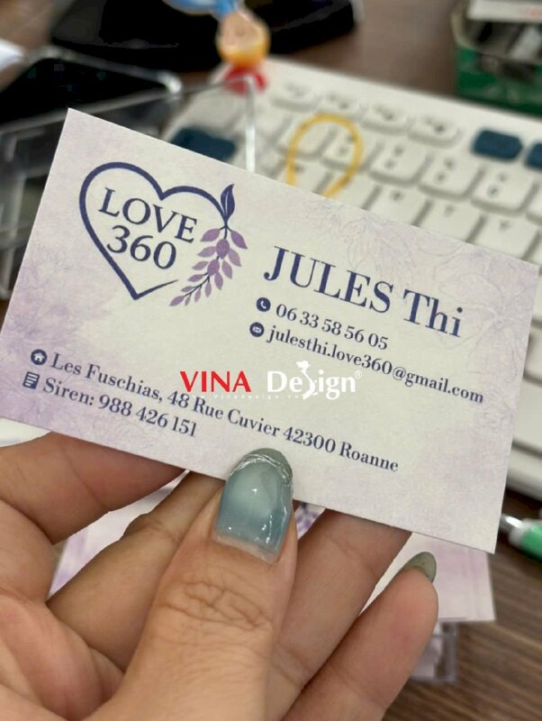 In name card giấy mỹ thuật Materica, in nhanh 1 mặt, hàng gửi đi Pháp từ TPHCM - VND982