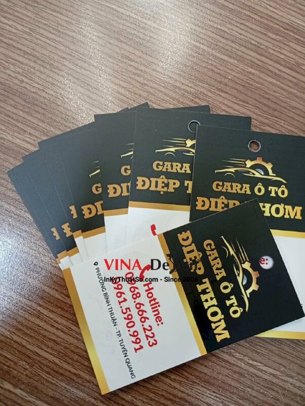 In thẻ nhắc bảo dưỡng ô tô, đục lỗ tròn xỏ dây treo, hàng gửi đi phường Bình Thuận, Tuyên Quang - VND984