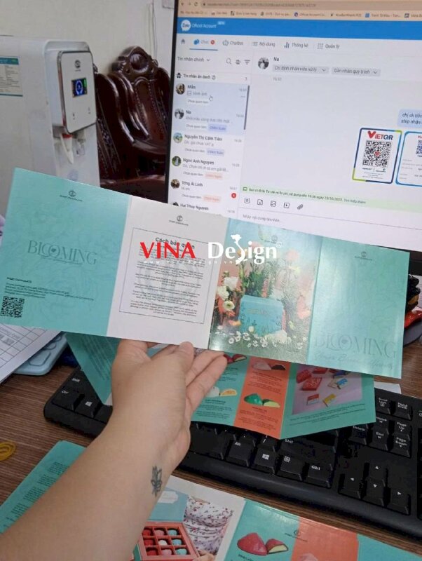 In tờ rơi A4, tờ rơi zigzag giới thiệu sản phẩm hộp quà socola - VND317