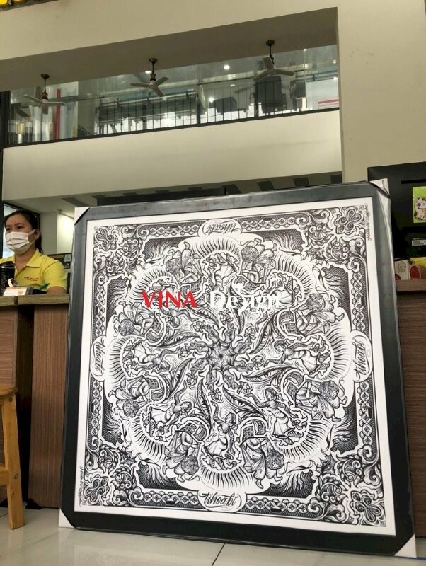 In tranh treo tường khổ lớn Canvas đóng khung viền trơn - VND279