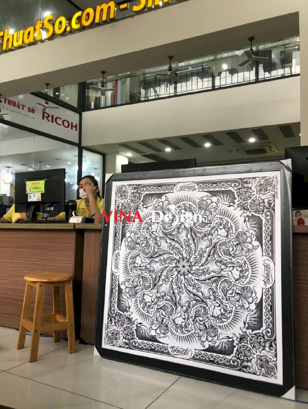In tranh treo tường khổ lớn Canvas đóng khung viền trơn - VND279