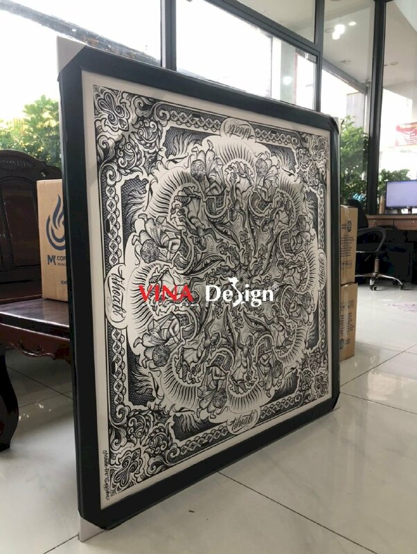 In tranh treo tường khổ lớn Canvas đóng khung viền trơn - VND279