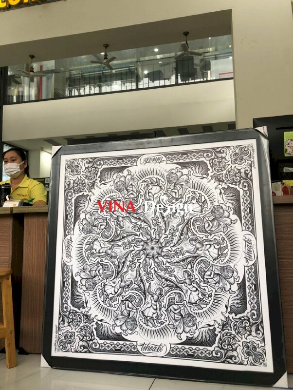 In tranh treo tường khổ lớn Canvas đóng khung viền trơn - VND279