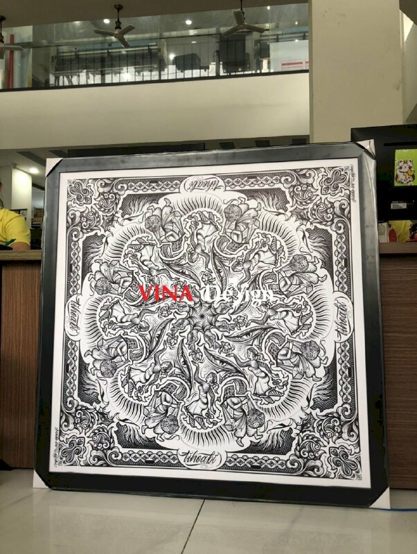 In tranh treo tường khổ lớn Canvas đóng khung viền trơn - VND279