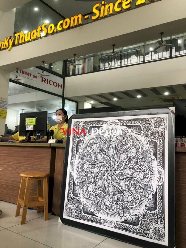 In tranh treo tường khổ lớn Canvas đóng khung viền trơn - VND279